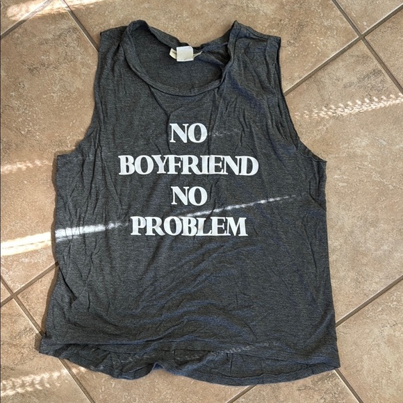 enough about me... Gray Muscle Tee Sleeveless Tank Top - Picture 1 of 2